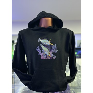 RSF - Kapşonlu Sweatshirt Unisex (Harlequin Filefish Baskılı)